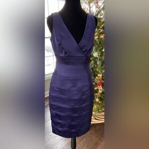 💜 Calvin Klein Purple Satin Sheath Dress – Size 4 💜